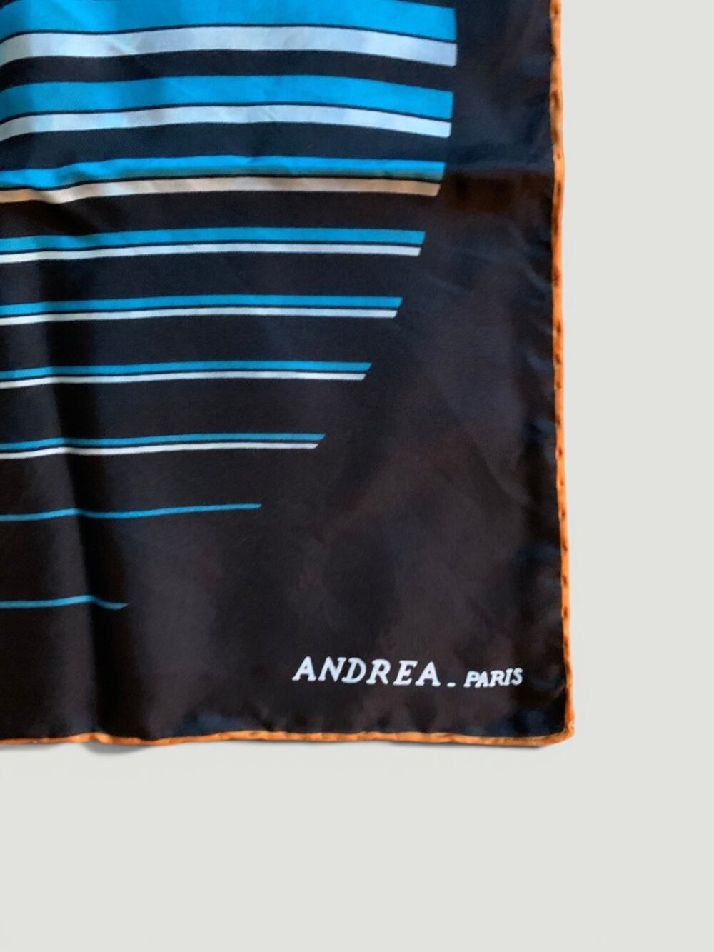 Andrea silk multi color graphic silk scarf - Picture 3 of 5